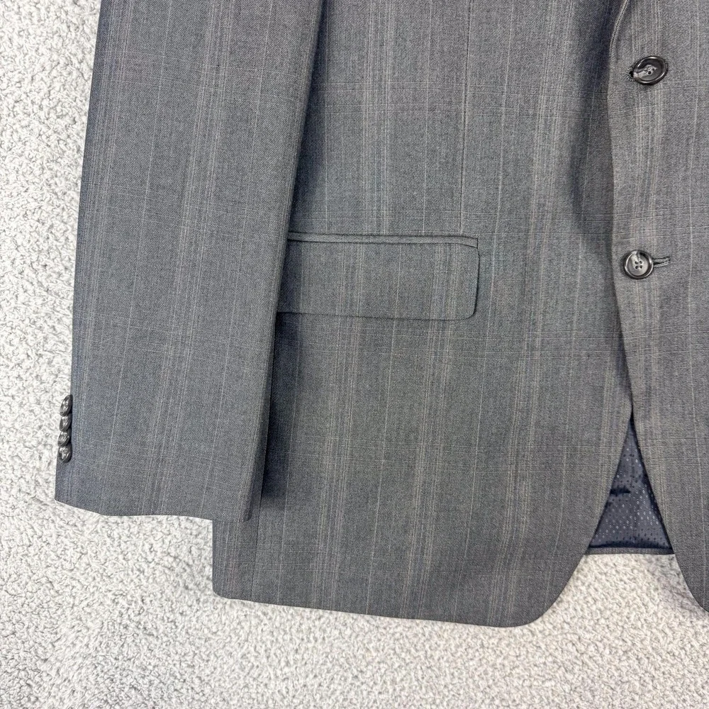 Sean John Blazer Mens 42R Gray Pinstripe Two Button Suit Jacket Notch‎ Lapel